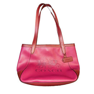 Coach Horse Carriage Tote Bright Violet Leather C5676